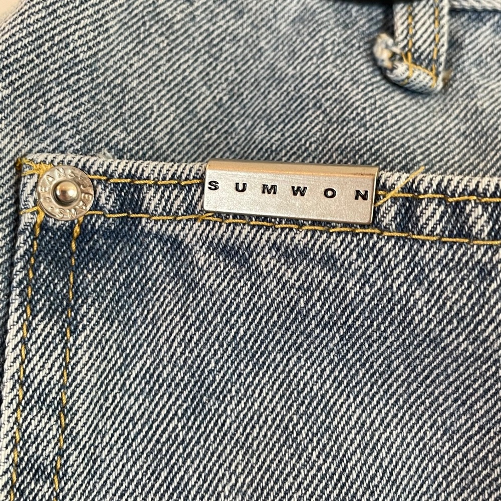 Jeans Denim M Carpenter Cargo Flare Raw Edge High‎ Rise Utility Cowboy Country - Picture 9 of 16
